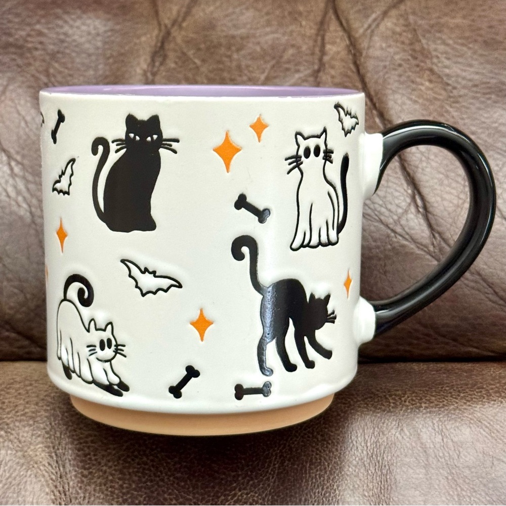 Black Cats and Cat Ghosts Ceramic Halloween Mug Set- Eli & Ana Collection